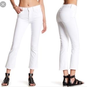 MOTHER The Outsider Crop Jeans - White, Sz 29